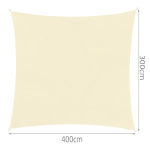 Négyszögletű, vízálló, UV szűrős napvitorla 3 x 4 m - bézs (BB-23144) - Image 4