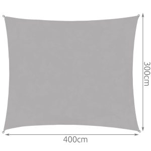 Négyszögletű, vízálló, UV szűrős napvitorla 4 x 3 m - szürke (BB-23143) - Image 3