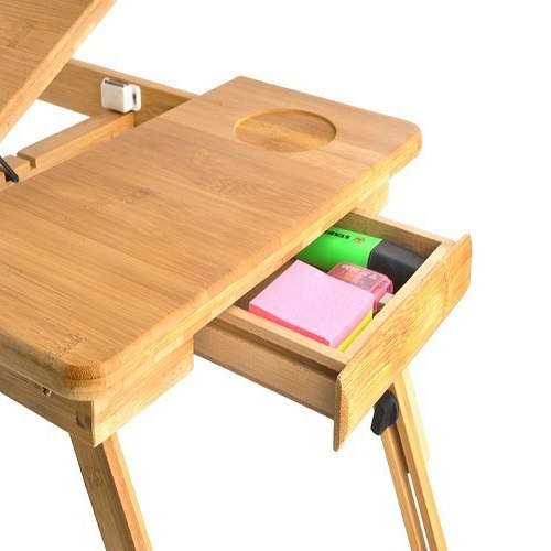 Összecsukható, hordozható bambusz laptop asztal – állítható magassággal-, és dőlésszöggel – 69 x 34,6 x 26,5 cm (BB-7974) (8)