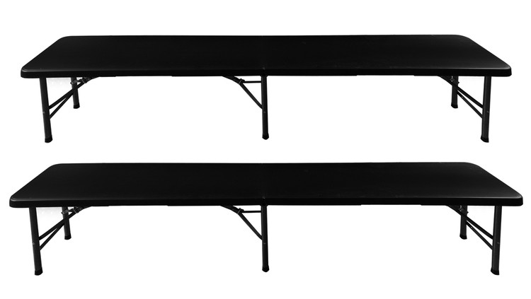 Összecsukható kerti asztal 2 darab paddal, csúszásgátló lábakkal – 180 cm, fekete (BB-17966) (7)
