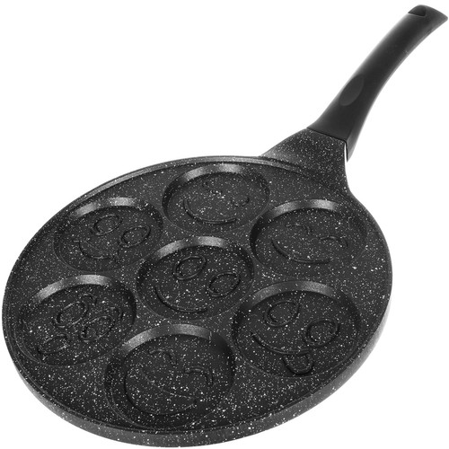 Tapadásmentes serpenyő tojás-, és palacsinta sütéshez 7 formával – 26 cm, fekete (BB-19317) (3)