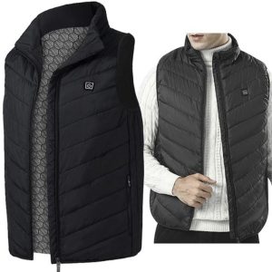 Unisex bélelt, fűthető mellény 3 zsebbel - 3 fűtési fokozattal, USB fűtési rendszerrel - XL méret (BB-19552)