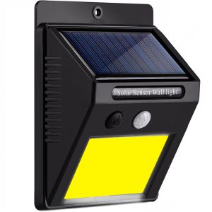 Vízálló, napelemes mozgás-, és szürkületérzékelős szolár lámpa - 48 LED (BB-8814)