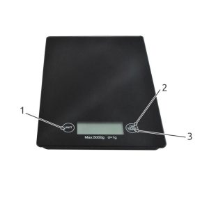 Elektronikus konyhai mérleg - fekete üveg mérleg tara és automatikus kikapcsolás funkcióval - 2-5 kg (BB-1158) - Image 4