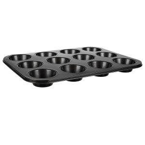 35 x 26,5 x 3cm-es, teflonos muffin sütő tepsi - 12 db színes, tapadásmentes szilikon muffin formával (BB-17212) - Image 11