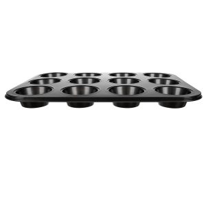 35 x 26,5 x 3cm-es, teflonos muffin sütő tepsi - 12 db színes, tapadásmentes szilikon muffin formával (BB-17212) - Image 10