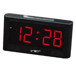 Vst-732 digitális asztali óra riasztás és szundi funkcióval - elemes óra nagy méretű LCD kijelzővel - 21,5 x 10 x 2 cm (BBD)