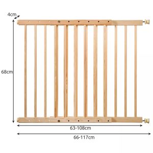 Fából készült biztonsági ajtórács - lépcsővédő, állítható szélességgel (BB-21730) - Image 5