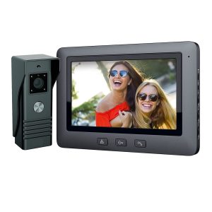 Modern kaputelefon éjjellátó kamerával, 16 féle csengőhanggal, és 7" színes kijelzővel - szürke (BBD)