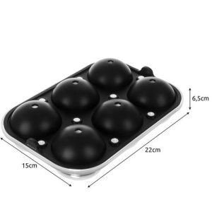 Jéggolyó készítő forma - dekoratív jég készítő koktélokhoz, limonádéhoz, és más hűsítő italokhoz - 6 db-os szilikon forma tölcsérrel (BB-20989) - Image 8