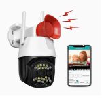 V380 WIFI IP okos biztonsági kamera szirénával, mikrofonnal és hangszóróval - kétirányú kommunikációt tesz lehetővé - Android/IOS kompatibilis (BBV)
