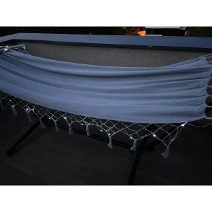 Nagyméretű, kényelmes kerti függőágy merevítőkkel és tárolózsákkal - 200x100cm, szürke (BB-21079) - Image 11