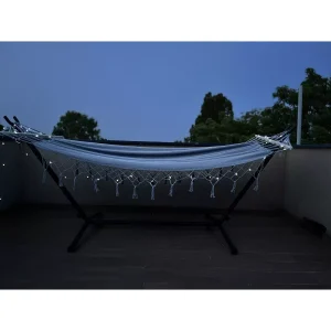 Nagyméretű, kényelmes kerti függőágy merevítőkkel és tárolózsákkal - 200x100cm, szürke (BB-21079) - Image 4