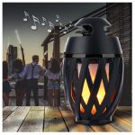 Fáklya alakú Bluetooth hangszóró valósághű láng effekttel - por- és vízálló, akkumulátoros (BBV)