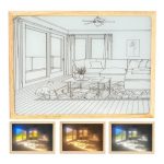 Mesés fényfestmény állítható színhőmérséklettel és fényerővel - képkeretbe épített éjszakai LED világítás - 20x26 cm (BBJ)