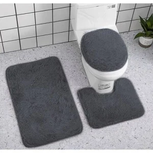 3 db-os puha fürdőszobai szőnyeg szett - sötét szürke (BB-22061) - Image 5