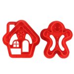 Mézi és házikó alakú 2 db-os tésztakiszúró szett mézeskalácshoz műanyagból - 8 x 9cm (BBKM)