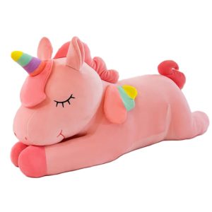 Nagy méretű plüss unikornis - pihe-puha rózsaszín egyszarvú - 40 cm (BBJ) (BBE)