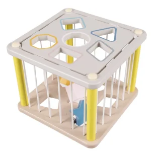 Fából készült pasztell színű formabedobó - fejlesztő játék babáknak (BB-22885) - Image 9