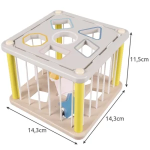 Fából készült pasztell színű formabedobó - fejlesztő játék babáknak (BB-22885) - Image 4