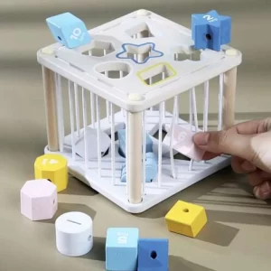 Fából készült pasztell színű formabedobó - fejlesztő játék babáknak (BB-22885) - Image 6
