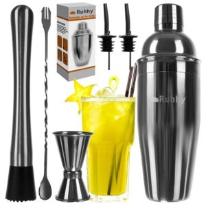 6 db-os bartender felszerelés - rozsdamentes acélból készült mixer szett otthonra, bárokba, éttermekbe (BB-21508)