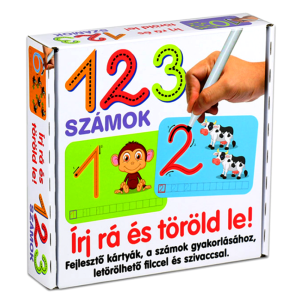 123 Számok-írj rá és töröld le-fejlesztő kártyák (BBJ)