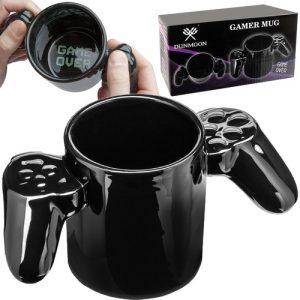 Kerámia bögre játékrajongóknak joystick alakú fülekkel, GAME OVER felirattal (BB-22016)