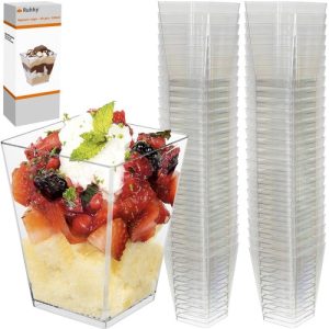 Négyzet alakú desszertcsészék bulikra, rendezvényekre, eseményekre - 50 darabos készlet (BB-21164) - Image 9
