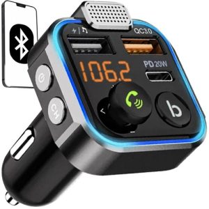 Xtrobb FM Bluetooth transzmitter - Bluetooth FM adó töltő adapter 2xUSB + USB Type-C (BB22355)