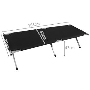 Összecsukható, hordozható kemping ágy - 110 kg-os teherbírás, 189 x 62,5 x 43 cm - fekete (BB-0555) - Image 3