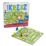 Kresz tanuló társasjáték - oktató játék dobókockával és színes bábukkal (BBMJ)