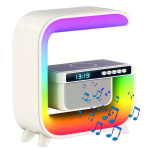 XM-G3 3 az 1 ben bluetooth hangszóró- RGB hangulatvilágítás és Qi - telefontöltő állomás egyben (BBV)