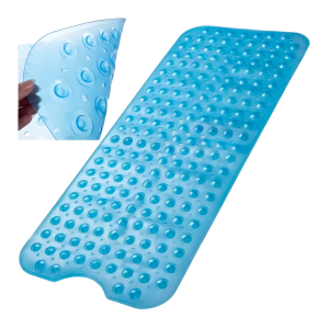 Csúszásgátló szőnyeg fűrdőkádba -100 x 40 cm- kék (BB-23646) (BB-22540)