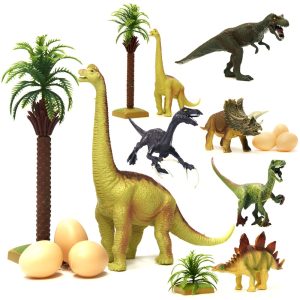Dinoszaurusz figurakészlet készlet 7 darab különböző dinoszaurusszal tojásokkal, kiegészítő elemekkel (BBI-6397) - Image 8