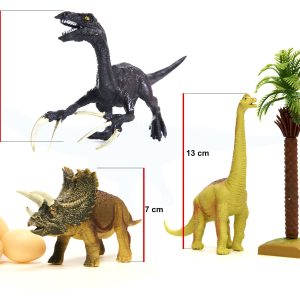 Dinoszaurusz figurakészlet készlet 7 darab különböző dinoszaurusszal tojásokkal, kiegészítő elemekkel (BBI-6397) - Image 9