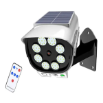 Kültéri solar napelemes mozgásérzékelős 77 LED-es lámpa és álkamera táviránytóval QG-T08 (BBL)