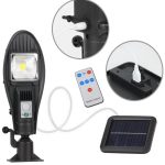 SOL1 Távirányítós, napelemes falra szerelhető kültéri lámpa - 100W (JX-258) (BBL) (FX)