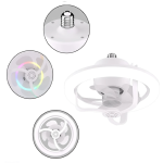 E27 LED mennyezeti ventilátor izzólámpa,  távirányítóval szabályozható - RGB  (THM)