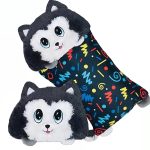 Fluffaluff husky pets ultra puha szunyókáló plüss párna – tökéletes ölelhető alvópárna gyermekeknek (FX) (BBM)