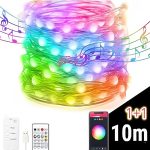1+1 RGB LED Smart fényfüzér – 10 m hosszúság, színes és okos világítás beltérre és kültérre (BBD) (BBE) (BBJH)