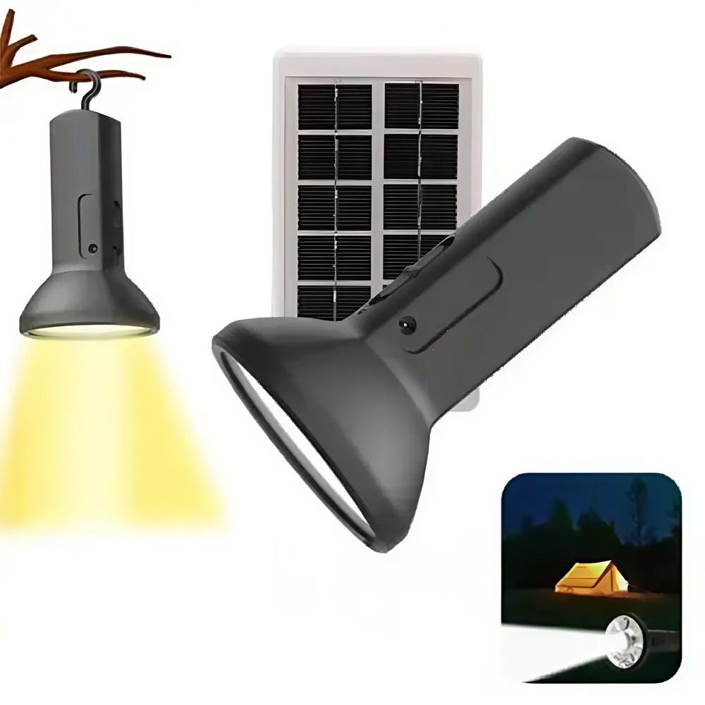 Újratölthető napelemes LED kézi lámpa – hordozható és energiatakarékos világítás CL-058 (BBL) - Image 5