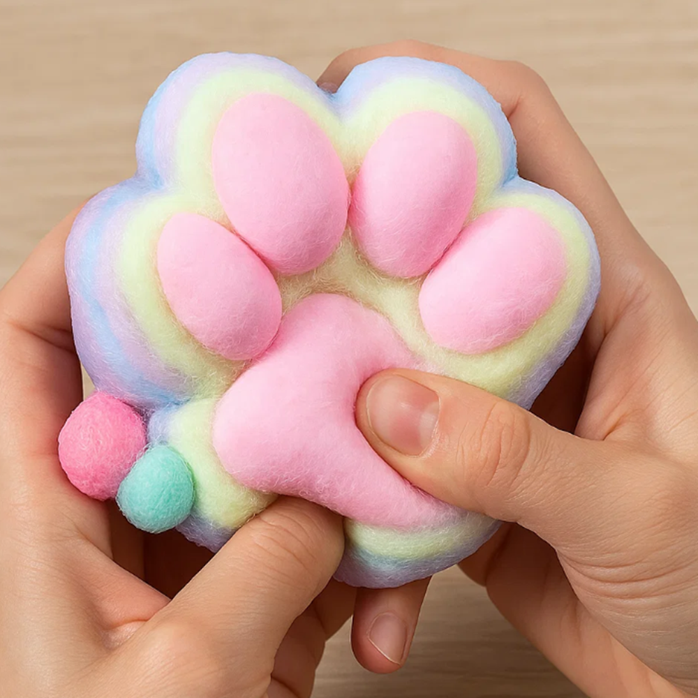 Nagy méretű puha Squishy macskamancs antistressz játék – szivárvány színű 12 cm (BBJ) - Image 2