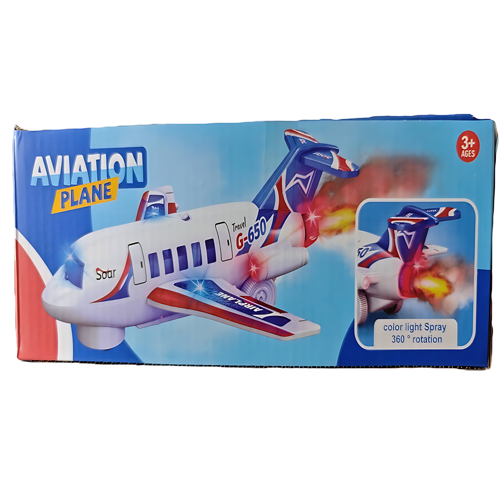Aviation G-650 zenélő és világító játék repülőgép gyerekeknek – fény- és hanghatásokkal, vízpárás funkcióval (BBJ) - Image 3