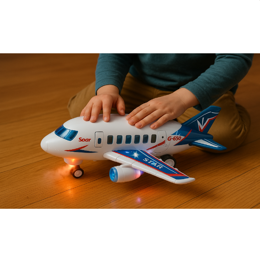 Aviation G-650 zenélő és világító játék repülőgép gyerekeknek – fény- és hanghatásokkal, vízpárás funkcióval (BBJ) - Image 2