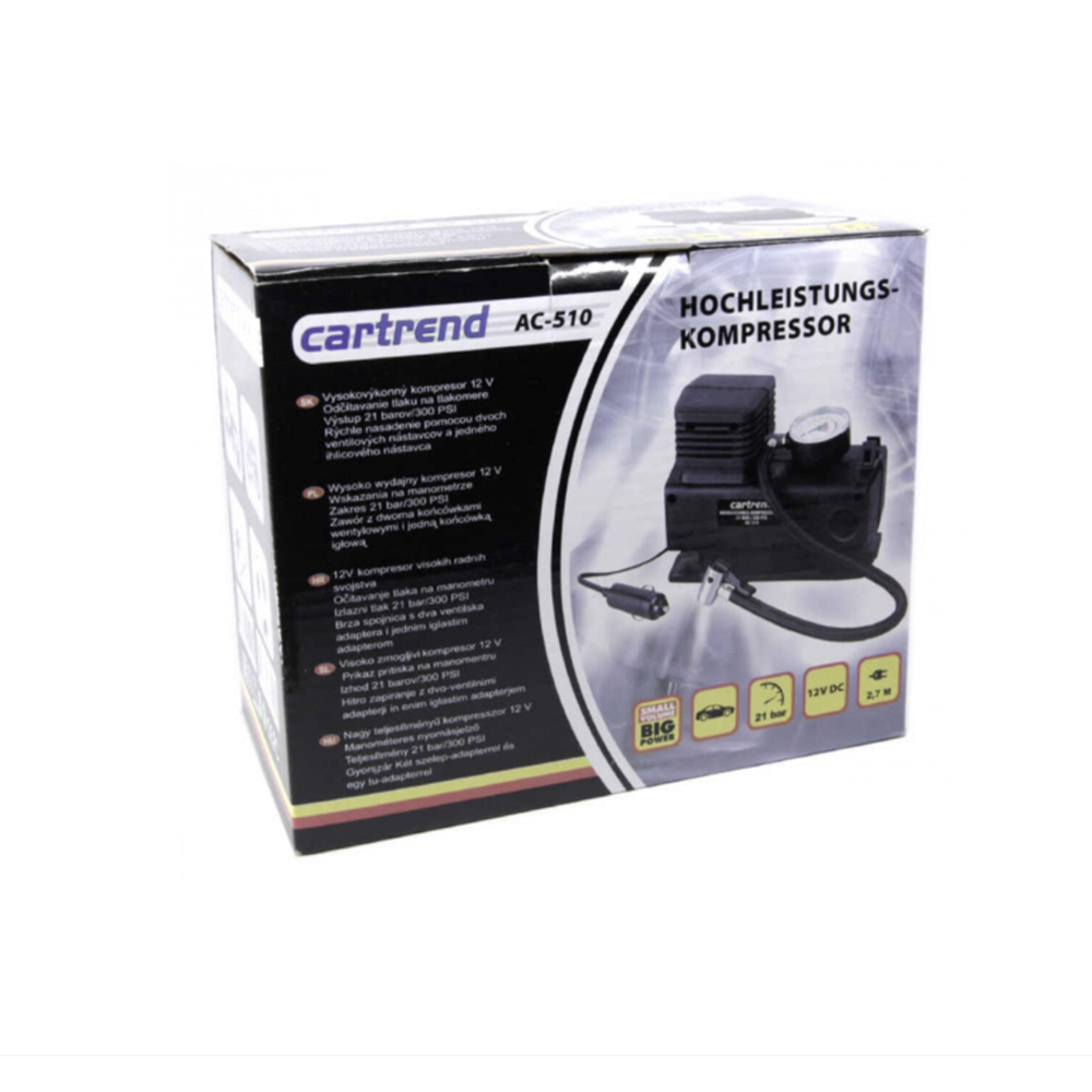 Cartrend AC-510 12V autókompresszor – hordozható mini légkompresszor, 300 PSI / 21 bar teljesítmény AC-510 (BBL) - Image 4