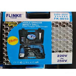 Flinke 28 részes elektromos szerszámkészlet – ütvefúró és sarokcsiszoló készlet hordtáskában, tartozékokkal FK8010 (BBA)