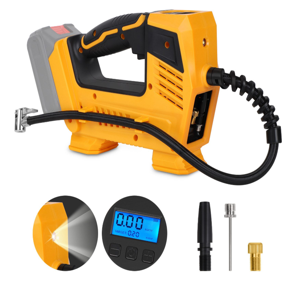 Flinke 48V akkumulátoros autókompresszor – 150 PSI hordozható légpumpa LED világítással, multifunkciós adapterrel és flexibilis tömlővel FK8049 (BBA) - Image 4