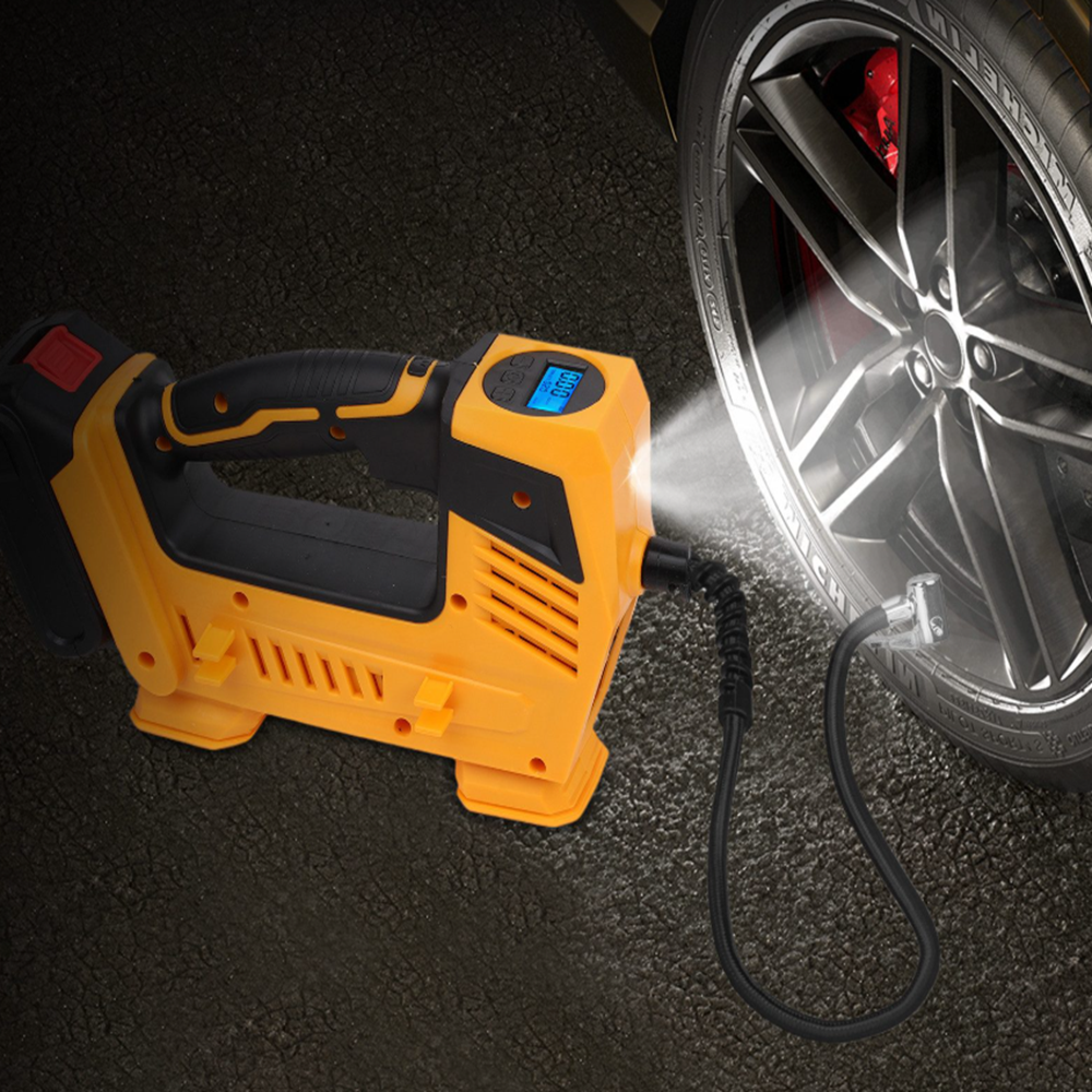 Flinke 48V akkumulátoros autókompresszor – 150 PSI hordozható légpumpa LED világítással, multifunkciós adapterrel és flexibilis tömlővel FK8049 (BBA) - Image 5