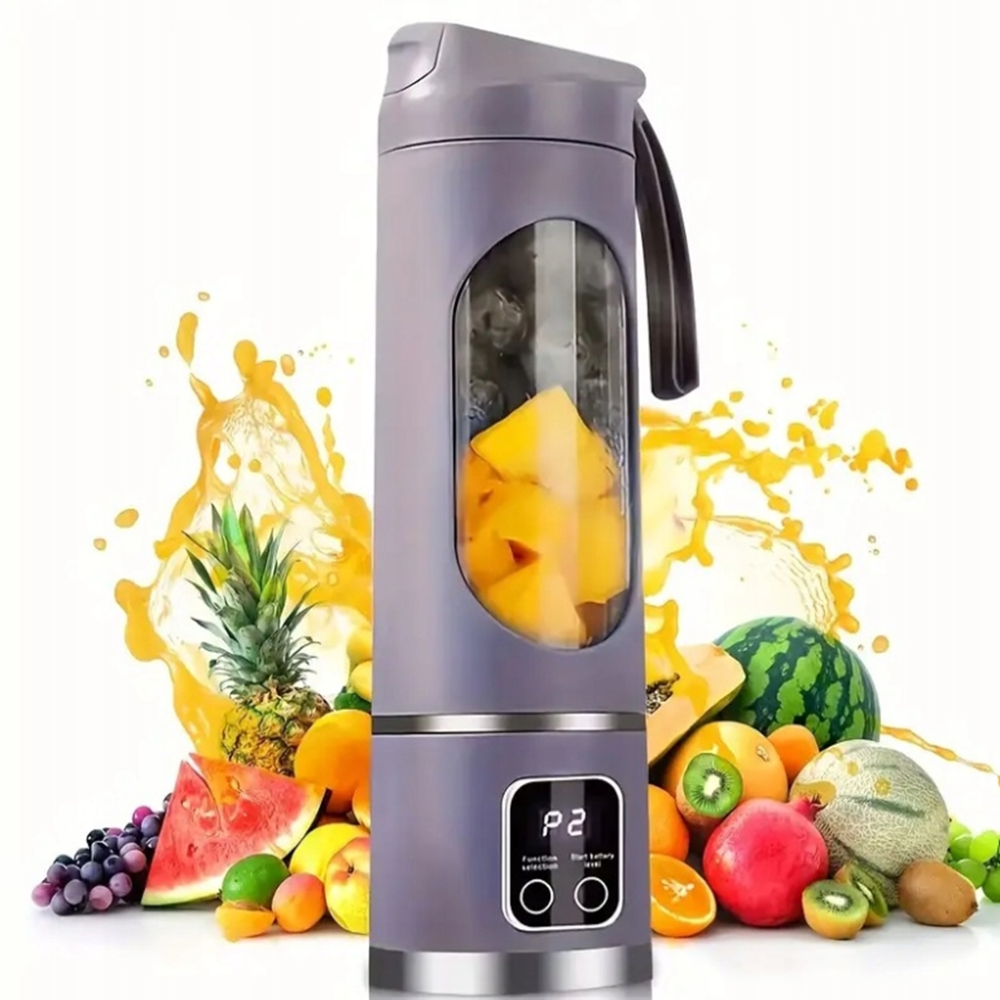 Hordozható smoothie mixer és gyümölcscentrifuga – mini turmixgép palackkal, friss gyümölcslevekhez és turmixokhoz HS860 (BBM)